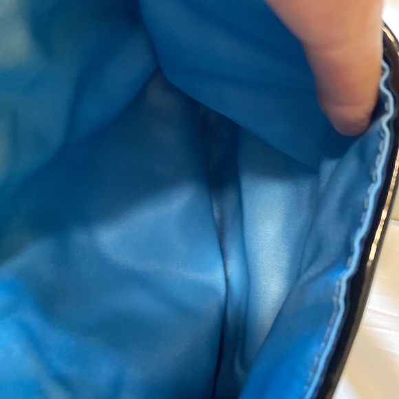 Coach F14663 Black Patent Leather Tote LG C Embossed blonde leather straps EUC - Picture 12 of 17